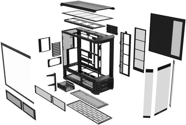 Alt view image 6 of 9 - Thermaltake View 600 TG; Full Tower; 420mm Radiator Support; 480mm GPU Clearance; Hidden Connector Support; Rotatable PCIe Slots; 220mm PSU Clearance; Black; CA-11H-00F1WN-00
