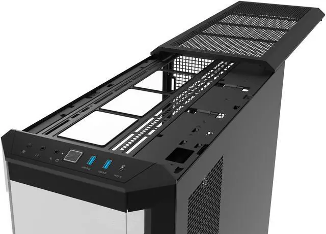 Alt view image 7 of 9 - Thermaltake View 600 TG; Full Tower; 420mm Radiator Support; 480mm GPU Clearance; Hidden Connector Support; Rotatable PCIe Slots; 220mm PSU Clearance; Black; CA-11H-00F1WN-00