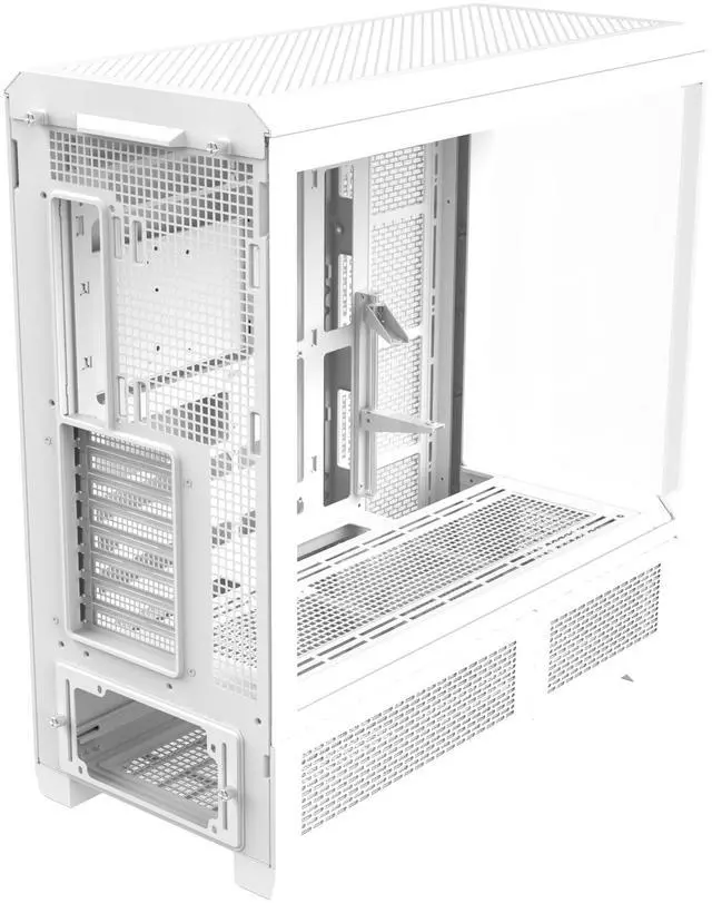 Alt view image 3 of 9 - Thermaltake View 600 TG; Full Tower; 420mm Radiator Support; 480mm GPU Clearance; Hidden Connector Support; Rotatable PCIe Slots; 220mm PSU Clearance; Snow; CA-11H-00F6WN-00