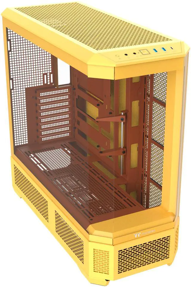 Alt view image 7 of 11 - Thermaltake View 600 TG; Full Tower; 420mm Radiator Support; 480mm GPU Clearance; Hidden Connector Support; Rotatable PCIe Slots; 220mm PSU Clearance; Butter Caramel; CA-11H-00FMWN-00