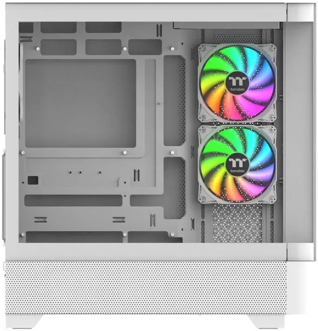 Alt view image 5 of 11 - Thermaltake View 290; Mid Tower; 3x120mm ARGB Lite Fans Included; 360mm Radiator Support; 450mm GPU Clearance; Hidden Connector Support; Rotatable PCIe Slots; 200mm PSU Clearance; Snow; Ca-11G-00M6WN-00