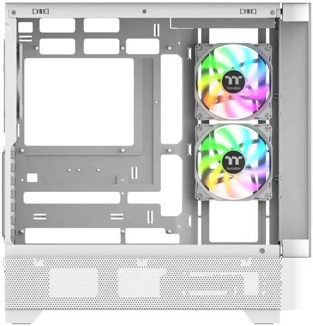 Alt view image 6 of 11 - Thermaltake View 290; Mid Tower; 3x120mm ARGB Lite Fans Included; 360mm Radiator Support; 450mm GPU Clearance; Hidden Connector Support; Rotatable PCIe Slots; 200mm PSU Clearance; Snow; Ca-11G-00M6WN-00