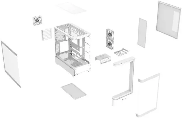 Alt view image 7 of 11 - Thermaltake View 290; Mid Tower; 3x120mm ARGB Lite Fans Included; 360mm Radiator Support; 450mm GPU Clearance; Hidden Connector Support; Rotatable PCIe Slots; 200mm PSU Clearance; Snow; Ca-11G-00M6WN-00