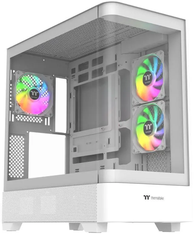 Alt view image 2 of 11 - Thermaltake View 290; Mid Tower; 3x120mm ARGB Lite Fans Included; 360mm Radiator Support; 450mm GPU Clearance; Hidden Connector Support; Rotatable PCIe Slots; 200mm PSU Clearance; Snow; Ca-11G-00M6WN-00