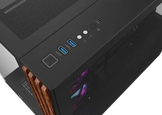 Alt view image 9 of 9 - Thermaltake View 380 WS ARGB; Mid Tower Chassis; Side Wood Trim; 4x120mm ARGB Lite Fans Included; 360mm Radiator Support; 415mm GPU Clearance; 200mm Max PSU Length; 160mm Air Cooler Max Height; Dual Chamber; ATX/mATX/mITX