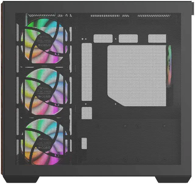 Alt view image 3 of 9 - Thermaltake View 380 WS ARGB; Mid Tower Chassis; Side Wood Trim; 4x120mm ARGB Lite Fans Included; 360mm Radiator Support; 415mm GPU Clearance; 200mm Max PSU Length; 160mm Air Cooler Max Height; Dual Chamber; ATX/mATX/mITX