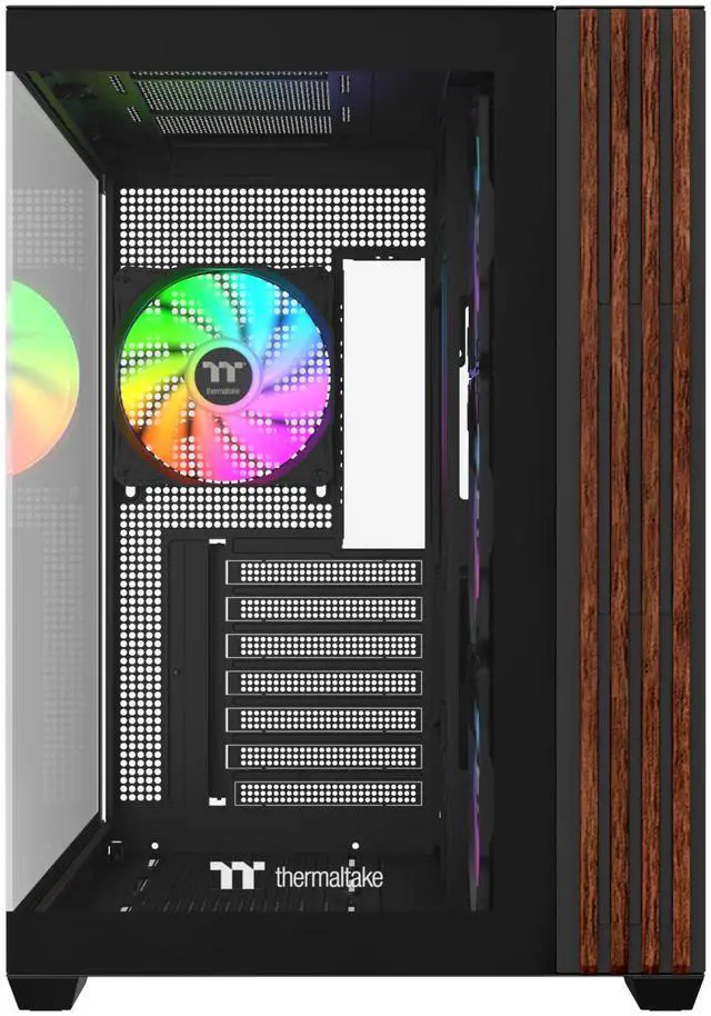 Alt view image 4 of 9 - Thermaltake View 380 WS ARGB; Mid Tower Chassis; Side Wood Trim; 4x120mm ARGB Lite Fans Included; 360mm Radiator Support; 415mm GPU Clearance; 200mm Max PSU Length; 160mm Air Cooler Max Height; Dual Chamber; ATX/mATX/mITX
