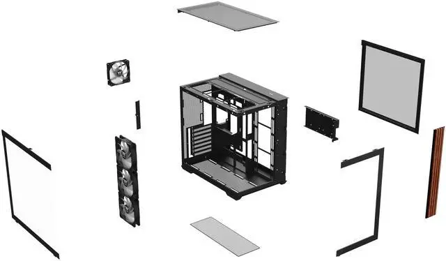 Alt view image 5 of 9 - Thermaltake View 380 WS ARGB; Mid Tower Chassis; Side Wood Trim; 4x120mm ARGB Lite Fans Included; 360mm Radiator Support; 415mm GPU Clearance; 200mm Max PSU Length; 160mm Air Cooler Max Height; Dual Chamber; ATX/mATX/mITX