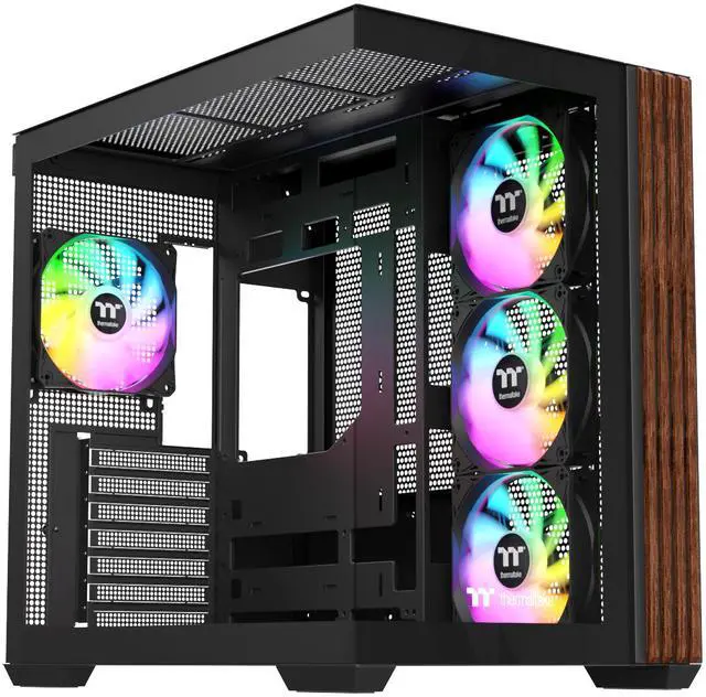 Main image of Thermaltake View 380 WS ARGB; Mid Tower Chassis; Side Wood Trim; 4x120mm ARGB Lite Fans Included; 360mm Radiator Support; 415mm GPU Clearance; 200mm Max PSU Length; 160mm Air Cooler Max Height; Dual Chamber; ATX/mATX/mITX