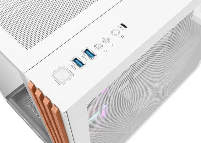 Alt view image 5 of 7 - Thermaltake View 380 WS ARGB; Mid Tower Chassis; Side Wood Trim; 4x120mm ARGB Lite Fans Included; 360mm Radiator Support; 415mm GPU Clearance; 200mm Max PSU Length; 160mm Air Cooler Max Height; Dual Chamber; ATX/mATX/mITX; Hidden Connector