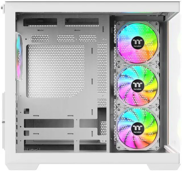 Alt view image 2 of 7 - Thermaltake View 380 WS ARGB; Mid Tower Chassis; Side Wood Trim; 4x120mm ARGB Lite Fans Included; 360mm Radiator Support; 415mm GPU Clearance; 200mm Max PSU Length; 160mm Air Cooler Max Height; Dual Chamber; ATX/mATX/mITX; Hidden Connector