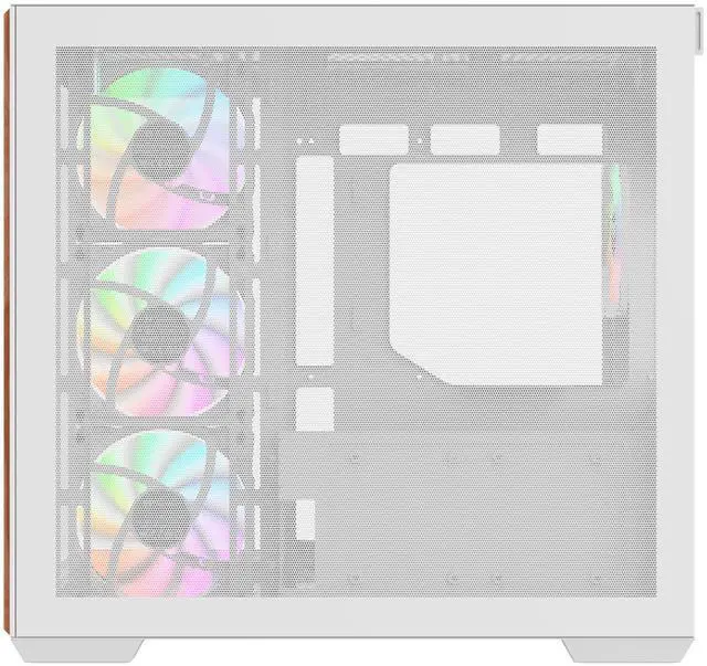 Alt view image 6 of 7 - Thermaltake View 380 WS ARGB; Mid Tower Chassis; Side Wood Trim; 4x120mm ARGB Lite Fans Included; 360mm Radiator Support; 415mm GPU Clearance; 200mm Max PSU Length; 160mm Air Cooler Max Height; Dual Chamber; ATX/mATX/mITX; Hidden Connector