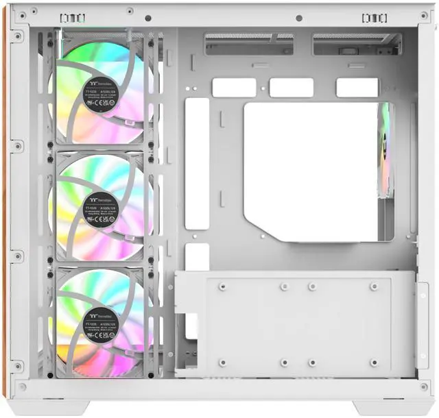 Alt view image 3 of 7 - Thermaltake View 380 WS ARGB; Mid Tower Chassis; Side Wood Trim; 4x120mm ARGB Lite Fans Included; 360mm Radiator Support; 415mm GPU Clearance; 200mm Max PSU Length; 160mm Air Cooler Max Height; Dual Chamber; ATX/mATX/mITX; Hidden Connector