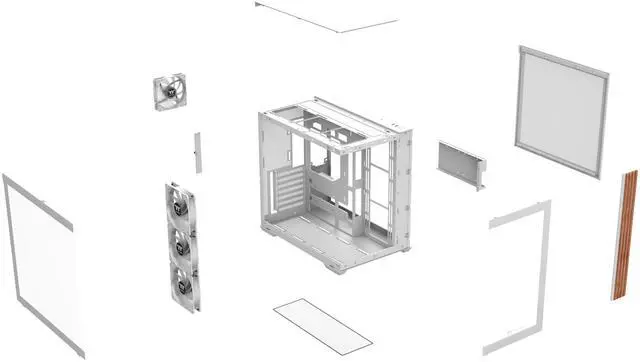 Alt view image 4 of 7 - Thermaltake View 380 WS ARGB; Mid Tower Chassis; Side Wood Trim; 4x120mm ARGB Lite Fans Included; 360mm Radiator Support; 415mm GPU Clearance; 200mm Max PSU Length; 160mm Air Cooler Max Height; Dual Chamber; ATX/mATX/mITX; Hidden Connector