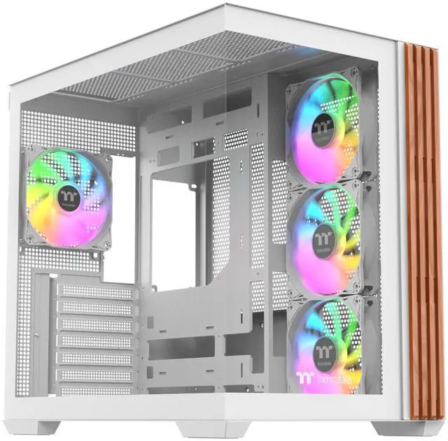 Main image of Thermaltake View 380 WS ARGB; Mid Tower Chassis; Side Wood Trim; 4x120mm ARGB Lite Fans Included; 360mm Radiator Support; 415mm GPU Clearance; 200mm Max PSU Length; 160mm Air Cooler Max Height; Dual Chamber; ATX/mATX/mITX; Hidden Connector