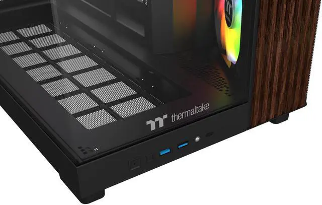 Alt view image 8 of 8 - Thermaltake View 380 XL WS ARGB; Mid Tower Chassis; Side Wood Trim; 4x120mm ARGB Lite Fans Included; 360mm Radiator Support; 420mm GPU Clearance; 180mm Max PSU Length; 160mm Air Cooler Max Height; ATX/mATX/mITX; Hidden Connector Support