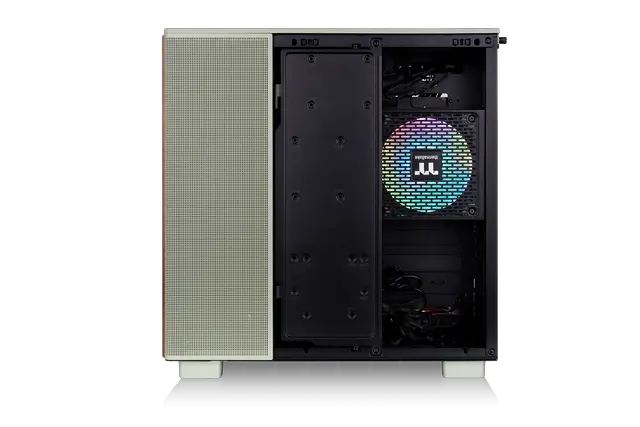 Alt view image 3 of 4 - Thermaltake View 380 XL WS ARGB; Mid Tower Chassis; Side Wood Trim; 4x120mm ARGB Lite Fans Included; 360mm Radiator Support; 420mm GPU Clearance; 180mm Max PSU Length; 160mm Air Cooler Max Height; ATX/mATX/mITX; Hidden Connector Support