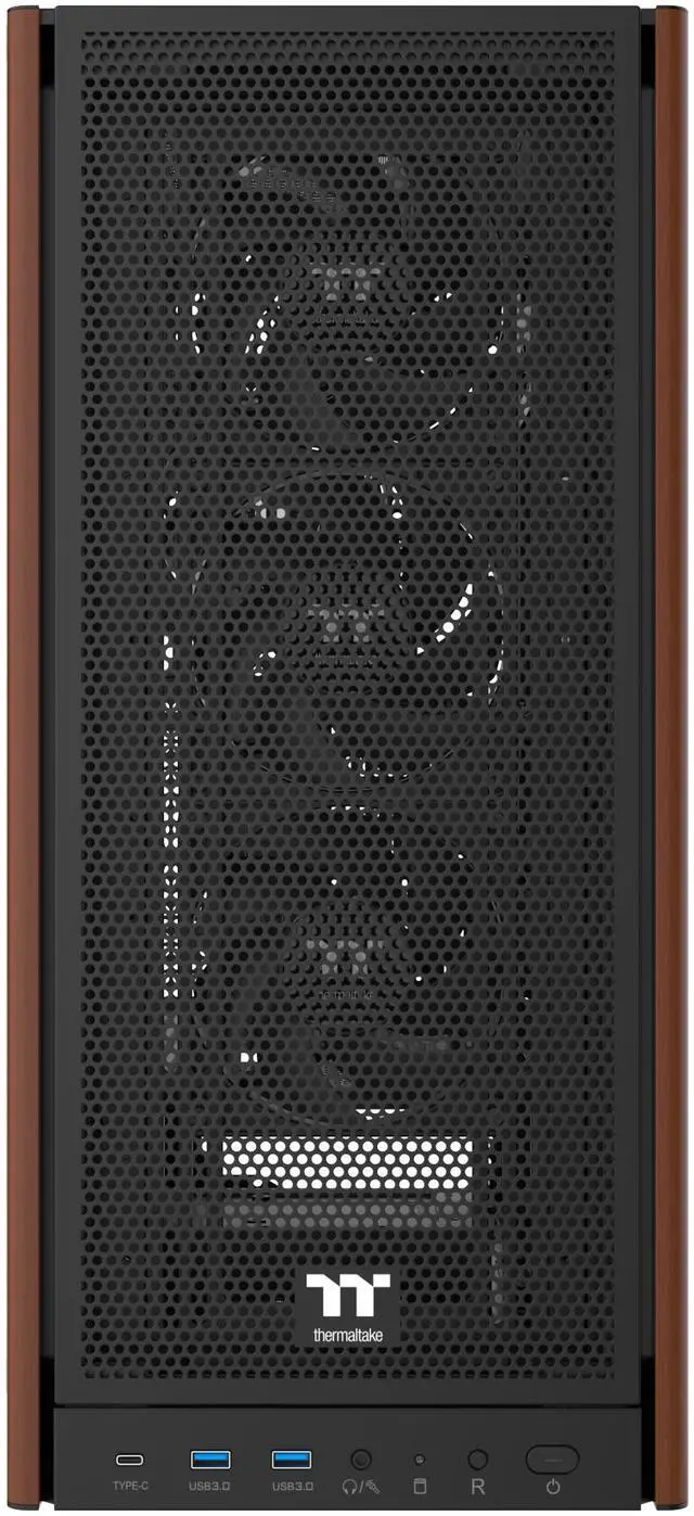 Alt view image 9 of 10 - Thermaltake S370 WS; Mid Tower Chassis; Wood Front Trim; 4x120mm CT120 PWM Fans Included; 360mm Radiator Support; 410mm GPU Clearance; 200mm Max PSU Length; 175mm Air Cooler Max Height; E-ATX/ATX/mATX/mITX; Hidden Connector Support