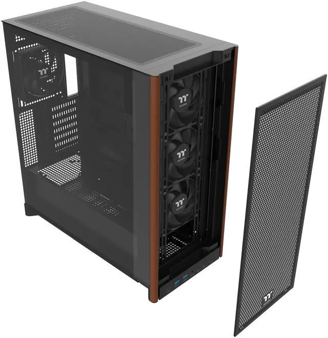Alt view image 5 of 10 - Thermaltake S370 WS; Mid Tower Chassis; Wood Front Trim; 4x120mm CT120 PWM Fans Included; 360mm Radiator Support; 410mm GPU Clearance; 200mm Max PSU Length; 175mm Air Cooler Max Height; E-ATX/ATX/mATX/mITX; Hidden Connector Support