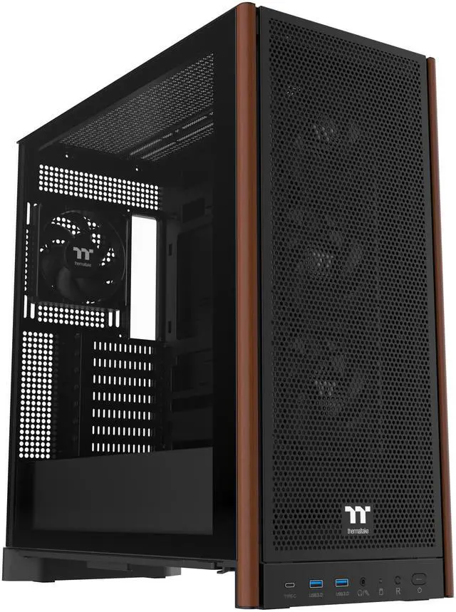 Alt view image 6 of 10 - Thermaltake S370 WS; Mid Tower Chassis; Wood Front Trim; 4x120mm CT120 PWM Fans Included; 360mm Radiator Support; 410mm GPU Clearance; 200mm Max PSU Length; 175mm Air Cooler Max Height; E-ATX/ATX/mATX/mITX; Hidden Connector Support