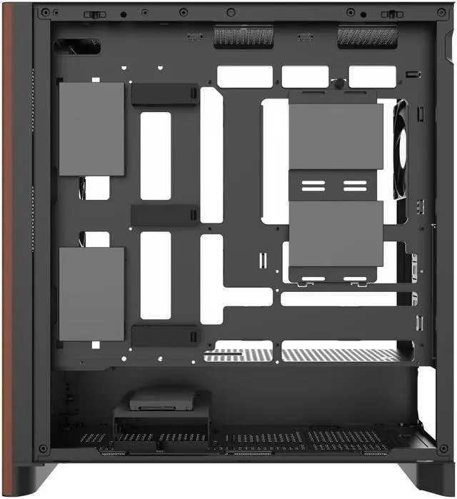 Main image of Thermaltake S370 WS; Mid Tower Chassis; Wood Front Trim; 4x120mm CT120 PWM Fans Included; 360mm Radiator Support; 410mm GPU Clearance; 200mm Max PSU Length; 175mm Air Cooler Max Height; E-ATX/ATX/mATX/mITX; Hidden Connector Support