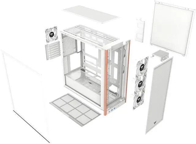 Alt view image 6 of 10 - Thermaltake S370 WS; Mid Tower Chassis; Wood Front Trim; 4x120mm CT120 PWM Fans Included; 360mm Radiator Support; 410mm GPU Clearance; 200mm Max PSU Length; 175mm Air Cooler Max Height; E-ATX/ATX/mATX/mITX; Hidden Connector Support