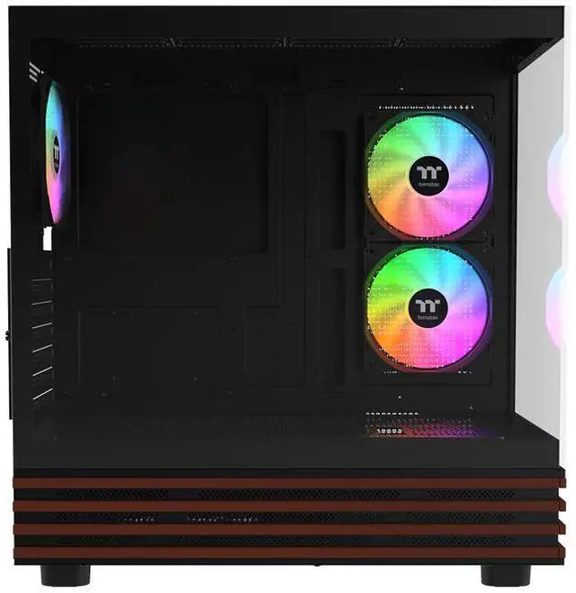 Alt view image 5 of 8 - Thermaltake View 270 Plus WS ARGB; Mid Tower; 3x120mm Lite Fans Included; 360mm Radiator Support; 420mm GPU Clearance; Bottom Wood Trim; E-ATX/ATX/mATX/mITX; 220mm PSU Clearance; Black