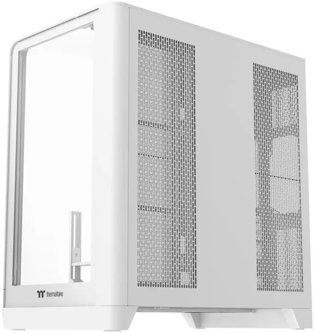 Alt view image 3 of 12 - Thermaltake View 390 TG; Mid Tower; 2x120mm CT PWM Fans Included; 360mm Radiator Support; 460mm GPU Clearance; Hidden Connector Support; Rotatable PCIe Slots;260mm PSU Clearance; Snow;CA-11F-00M6WN-01