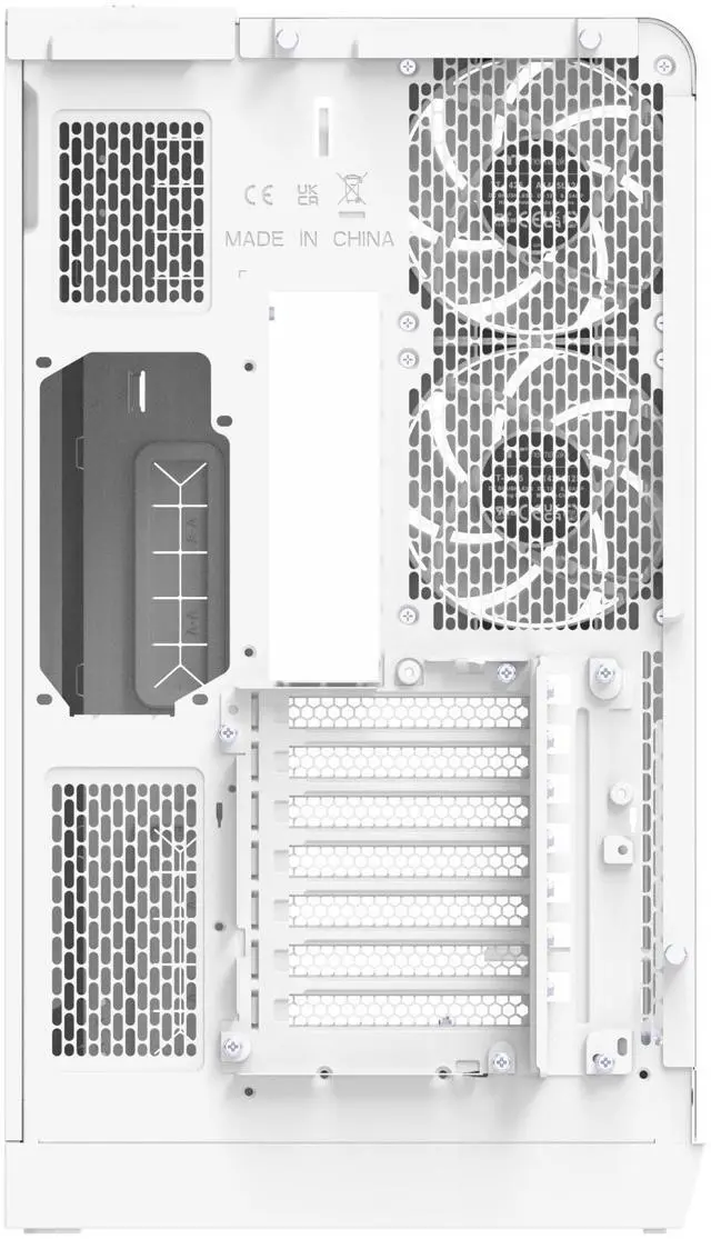 Alt view image 6 of 12 - Thermaltake View 390 TG; Mid Tower; 2x120mm CT PWM Fans Included; 360mm Radiator Support; 460mm GPU Clearance; Hidden Connector Support; Rotatable PCIe Slots;260mm PSU Clearance; Snow;CA-11F-00M6WN-01
