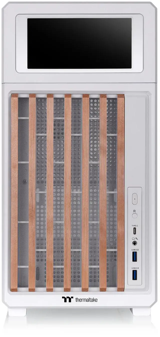 Alt view image 4 of 8 - Thermaltake TR300 WS; Preinstalled 6.0 Inch LCD Screen; Wood Trim; Mid Tower; 1x120mm PWM Fan Included; ATX/mATX/mITX Support; 360mm Radiator Support; 410mm GPU; 260mm PSU; Snow