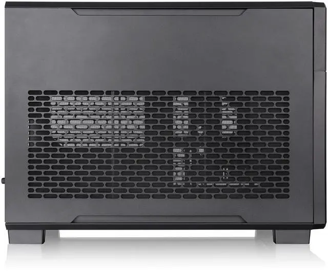 Alt view image 3 of 8 - Thermaltake TR200; Preinstalled 6.0 Inch LCD Screen; Micro Chassis; 1x120mm PWM Fan Included; mATX/mITX Support; 360mm Radiator Support; 365mm GPU; 258mm PSU; 175mm Air Cooler; Black