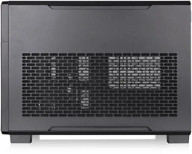 Alt view image 6 of 8 - Thermaltake TR200; Preinstalled 6.0 Inch LCD Screen; Micro Chassis; 1x120mm PWM Fan Included; mATX/mITX Support; 360mm Radiator Support; 365mm GPU; 258mm PSU; 175mm Air Cooler; Black
