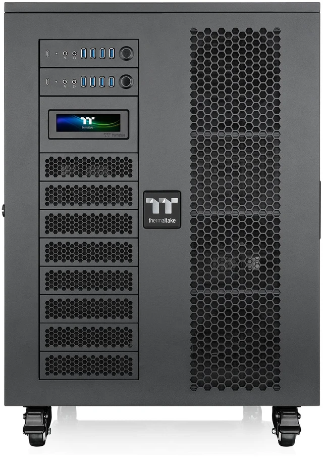 Alt view image 8 of 15 - Thermaltake AX1000 TG; Super Tower Chassis; Dual-System Workstation Support; SSI-CEB/SSI-EEB/XL-ATX/E-ATX/ATX/mATX/mITX; Hidden Connector Support; 420mm AIO Radiator Support; 560mm DIY Radiator-Black