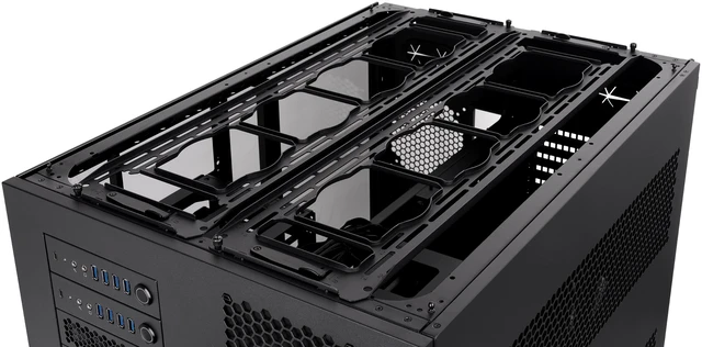 Alt view image 14 of 15 - Thermaltake AX1000 TG; Super Tower Chassis; Dual-System Workstation Support; SSI-CEB/SSI-EEB/XL-ATX/E-ATX/ATX/mATX/mITX; Hidden Connector Support; 420mm AIO Radiator Support; 560mm DIY Radiator-Black
