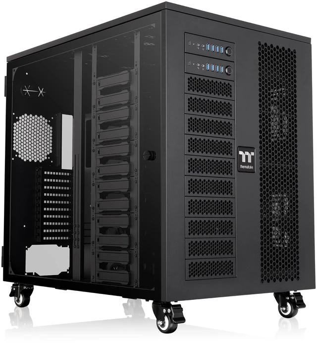 Main image of Thermaltake AX1000 TG; Super Tower Chassis; Dual-System Workstation Support; SSI-CEB/SSI-EEB/XL-ATX/E-ATX/ATX/mATX/mITX; Hidden Connector Support; 420mm AIO Radiator Support; 560mm DIY Radiator-Black