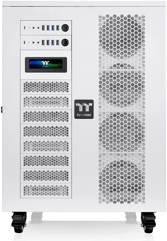Alt view image 8 of 18 - Thermaltake AX1000 TG; Super Tower Chassis; Dual-System Workstation Support; SSI-CEB/SSI-EEB/XL-ATX/E-ATX/ATX/mATX/mITX; Hidden Connector Support; 420mm AIO Radiator Support; 560mm DIY Radiator -Snow