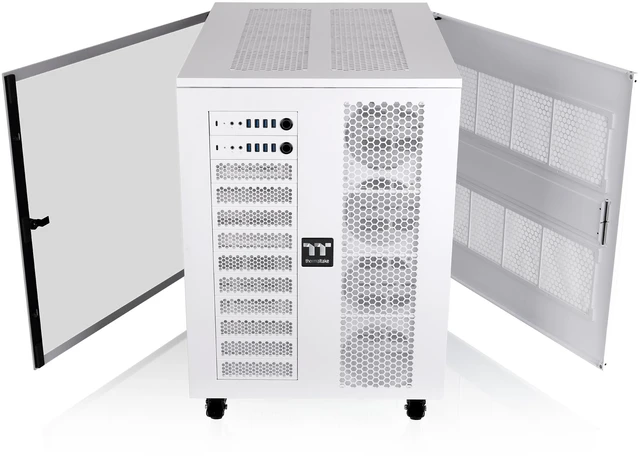 Alt view image 14 of 18 - Thermaltake AX1000 TG; Super Tower Chassis; Dual-System Workstation Support; SSI-CEB/SSI-EEB/XL-ATX/E-ATX/ATX/mATX/mITX; Hidden Connector Support; 420mm AIO Radiator Support; 560mm DIY Radiator -Snow