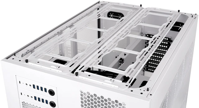 Alt view image 16 of 18 - Thermaltake AX1000 TG; Super Tower Chassis; Dual-System Workstation Support; SSI-CEB/SSI-EEB/XL-ATX/E-ATX/ATX/mATX/mITX; Hidden Connector Support; 420mm AIO Radiator Support; 560mm DIY Radiator -Snow