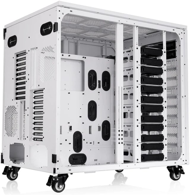 Alt view image 2 of 18 - Thermaltake AX1000 TG; Super Tower Chassis; Dual-System Workstation Support; SSI-CEB/SSI-EEB/XL-ATX/E-ATX/ATX/mATX/mITX; Hidden Connector Support; 420mm AIO Radiator Support; 560mm DIY Radiator -Snow