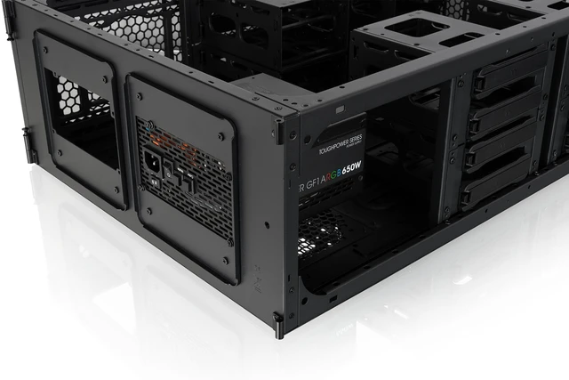 Alt view image 13 of 13 - Thermaltake AX200 Pedestal; For use with AX1000 Chassis; 560mm Radiator Support; Supports up to nine 120/140mm Fans; Supports up to sixteen 3.5" or 2.5" Drives; Dual PSU up to 220mm; Black