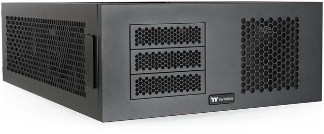 Main image of Thermaltake AX200 Pedestal; For use with AX1000 Chassis; 560mm Radiator Support; Supports up to nine 120/140mm Fans; Supports up to sixteen 3.5" or 2.5" Drives; Dual PSU up to 220mm; Black