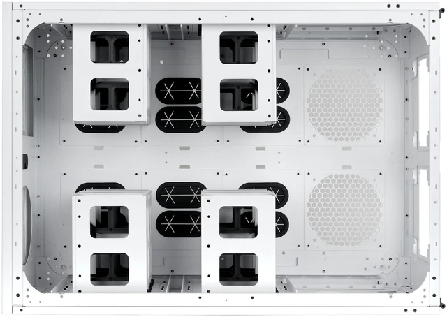 Alt view image 9 of 15 - Thermaltake AX200 Pedestal; For use with AX1000 Chassis; 560mm Radiator Support; Supports up to nine 120/140mm Fans; Supports up to sixteen 3.5" or 2.5" Drives; Dual PSU up to 220mm; Snow