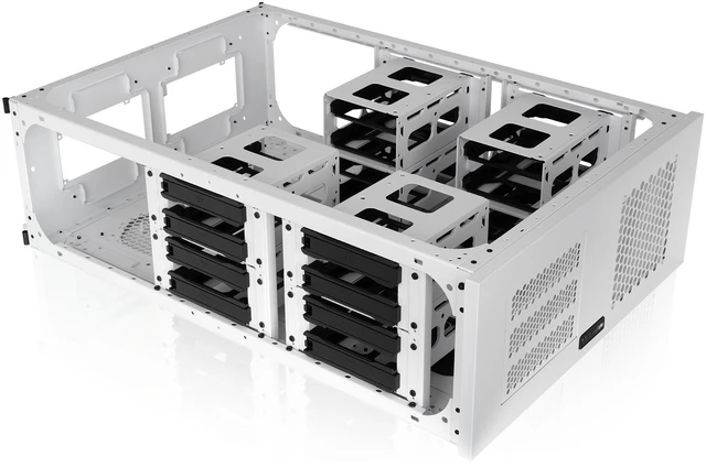 Alt view image 11 of 15 - Thermaltake AX200 Pedestal; For use with AX1000 Chassis; 560mm Radiator Support; Supports up to nine 120/140mm Fans; Supports up to sixteen 3.5" or 2.5" Drives; Dual PSU up to 220mm; Snow