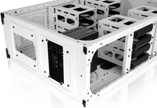 Alt view image 15 of 15 - Thermaltake AX200 Pedestal; For use with AX1000 Chassis; 560mm Radiator Support; Supports up to nine 120/140mm Fans; Supports up to sixteen 3.5" or 2.5" Drives; Dual PSU up to 220mm; Snow