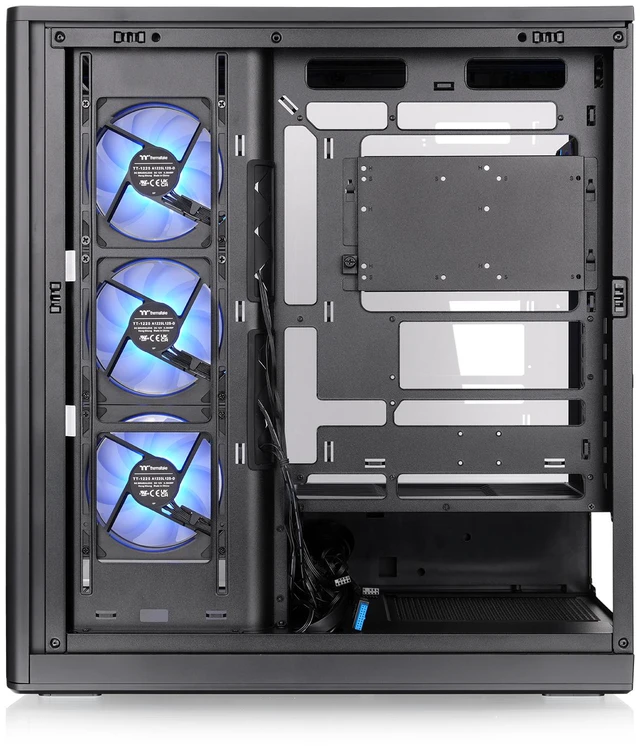 Alt view image 4 of 10 - Thermaltake Stage 500 TG ARGB; Mid Tower Chassis; Wood Trim Base; 4mm Curved Tempered Glass; 3x120mm Infinity ARGB Reverse PWM fans, 1x120mm Infinity ARGB PWM fan; mITX/mATX/ATX;Black; CA-12A-00M1WN-0