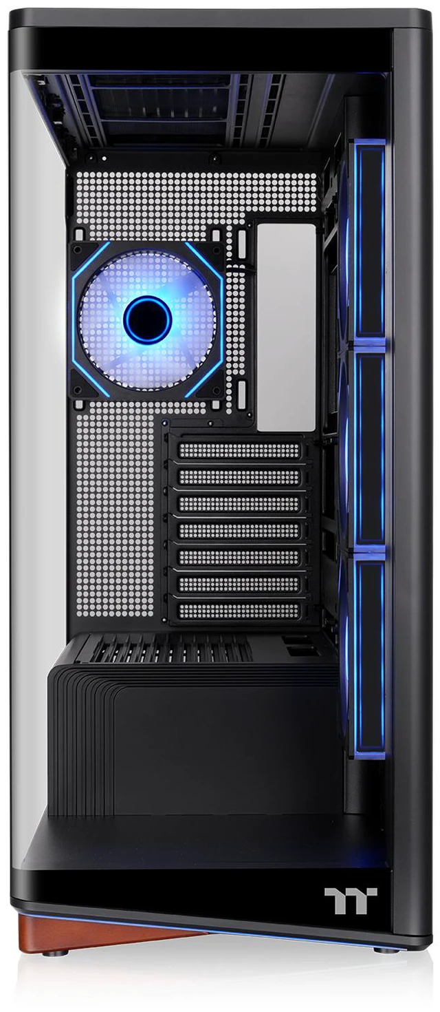Alt view image 6 of 10 - Thermaltake Stage 500 TG ARGB; Mid Tower Chassis; Wood Trim Base; 4mm Curved Tempered Glass; 3x120mm Infinity ARGB Reverse PWM fans, 1x120mm Infinity ARGB PWM fan; mITX/mATX/ATX;Black; CA-12A-00M1WN-0