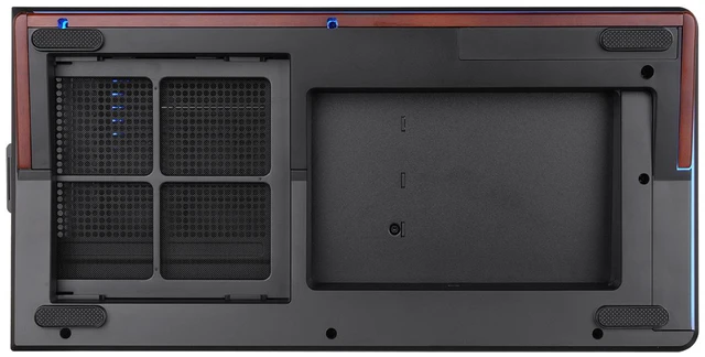 Alt view image 9 of 10 - Thermaltake Stage 500 TG ARGB; Mid Tower Chassis; Wood Trim Base; 4mm Curved Tempered Glass; 3x120mm Infinity ARGB Reverse PWM fans, 1x120mm Infinity ARGB PWM fan; mITX/mATX/ATX;Black; CA-12A-00M1WN-0