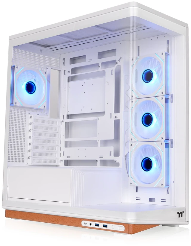 Main image of Thermaltake Stage 500 TG ARGB; Mid Tower Chassis; Wood Trim Base; 4mm Curved Tempered Glass; 3x120mm Infinity ARGB Reverse PWM fans, 1x120mm Infinity ARGB PWM fan; mITX/mATX/ATX;Snow; CA-12A-00M6WN-00