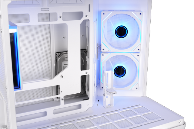 Alt view image 9 of 12 - Thermaltake Arcus 280 TG ARGB; Micro Tower Chassis; 4mm Curved Tempered Glass; 2x120mm Infinity ARGB Reverse PWM fans, 1x120mm Infinity ARGB PWM fan; mITX/mATX Support; Snow; CA-11Y-00M6WN-00