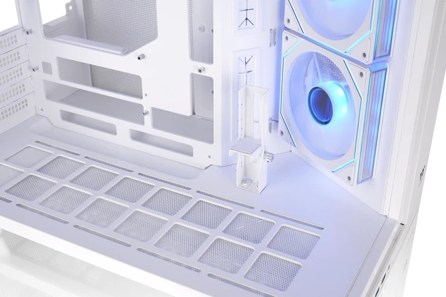 Alt view image 12 of 12 - Thermaltake Arcus 280 TG ARGB; Micro Tower Chassis; 4mm Curved Tempered Glass; 2x120mm Infinity ARGB Reverse PWM fans, 1x120mm Infinity ARGB PWM fan; mITX/mATX Support; Snow; CA-11Y-00M6WN-00